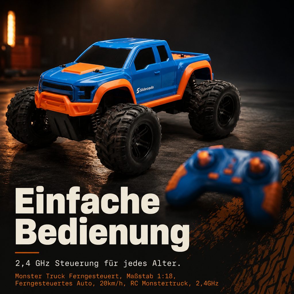 Slideorado-Instagram-Slide, Headline 'Einfache Bedienung' - 2,4-GHz-Fernsteuerung für jedes Alter